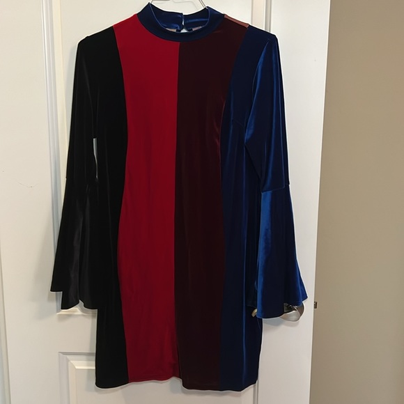 Cardi B x Fashion Nova Velvet Colorblock Dress - Picture 3 of 6